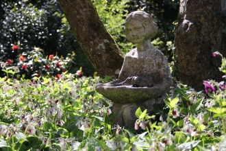 Garden sculpture at 2 Trenance Cottages