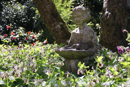 Stone statue in garden