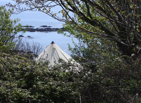 Bell Tent view on Looe Island