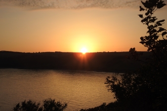 Sunset from Looe Island by Claire Lewis