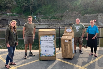 The team behind the crab line recycling station launch and sponsorship scheme in Looe, Cornwall