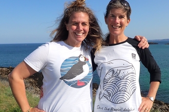 Marine Conservation Officer Abby Crosby and Marine Conservation Manager Ruth Williams in their Teemill t-shirts