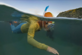 A snorkeler, image by Lewis M Jefferies
