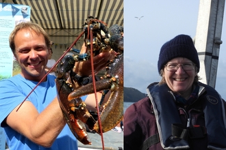 Cornwall Wildlife Trust Marine Conservation Officer Matt Slater and Seaquest Southwest volunteer Kate Williams - winner and runner-up at the 2022 NBN Awards