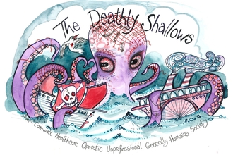 A picture of the promotion for the Deathly Shallows 