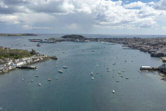 aerial view of falmouth docks