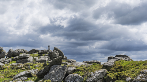 A dramatic shot of Helman Tor, one of Cornwall's County Geology Sites