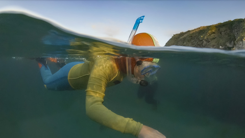 A snorkeler, image by Lewis M Jefferies