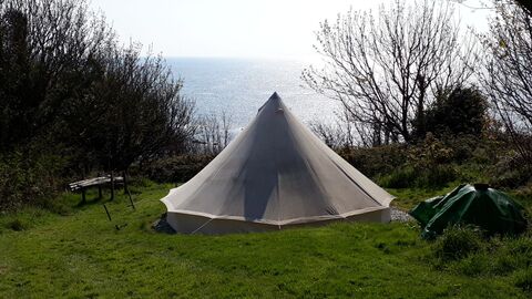 Bell Tent, Looe Island view 