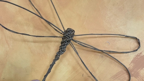 A willow weaving of a dragonfly