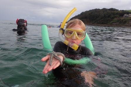 starfish and child