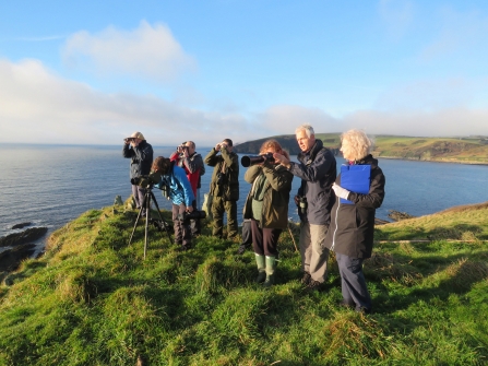 Some of the many Looe Island seal survey volunteers by Claire Lewis