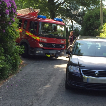 Fire Engine blocked at Kennall Vale