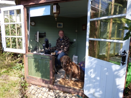 Lockdown_Andy in the summerhouse office, March 2020_Rowena Millar