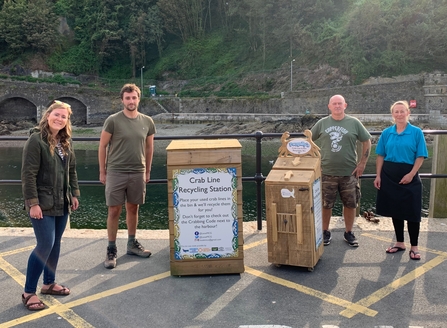 The team behind the crab line recycling station launch and sponsorship scheme in Looe, Cornwall