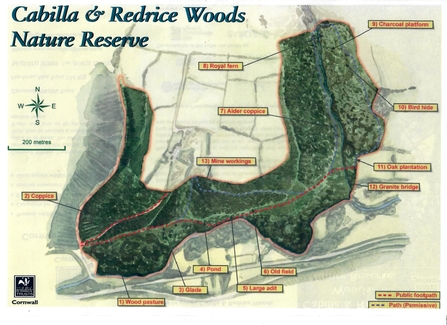 Map of Cabilla & Redrice Woods reserve