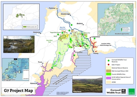 Cornwall's G7 Legacy Project for Nature Recovery - Catchment Area Map