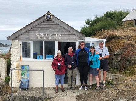 Cornwall Wildlife Trust Seaquest Southwest volunteers at Lizard Point Wildlife Watchpoint, including Kate Williams (one from right)