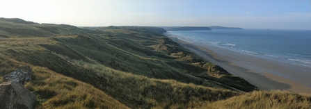 Penhale fore dunes and beach looking towards Perranporth - Andy Nelson