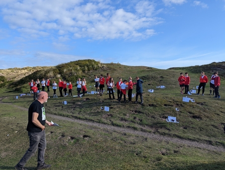 School pupils at Upton Towans nature reserve