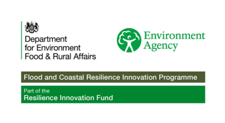 DEFRA and EA logos - Flood and Coastal Resilience Innovation Programme