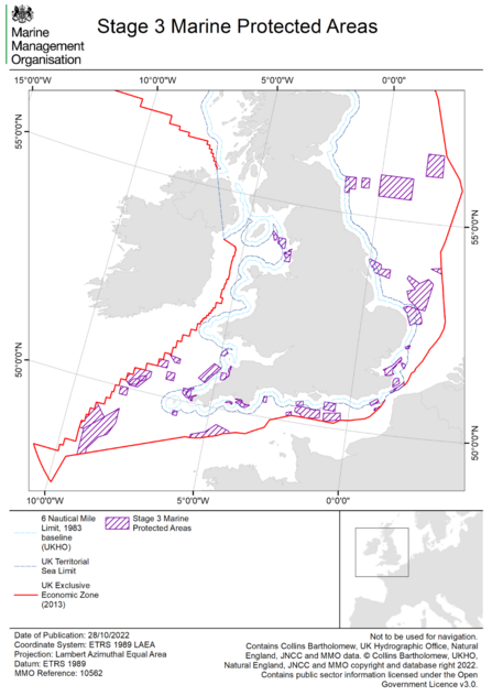 A map from the Marine Management Organisation showing marine protected areas 