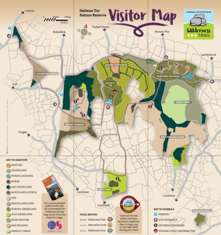 A map Cornwall Wildlife Trust's Helman Tor complex