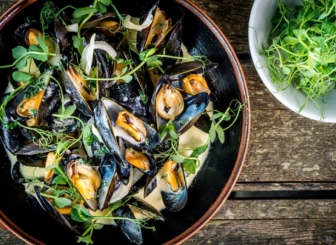 Fowey mussels in cloudy ale