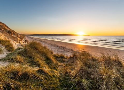 Sunset at Cornwall Wildlfe Trust's Upton Towans nature reserve by Ben Watkins