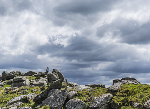A dramatic shot of Helman Tor, one of Cornwall's County Geology Sites