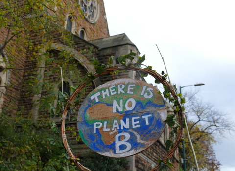 'No Planet B' sign
